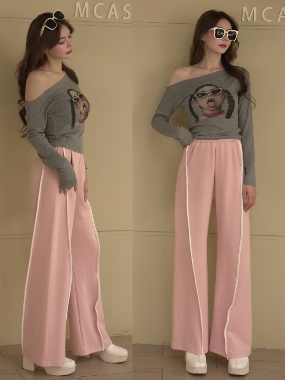 ➤舒服能太空棉涼爽修身運動風寬褲 (4色)