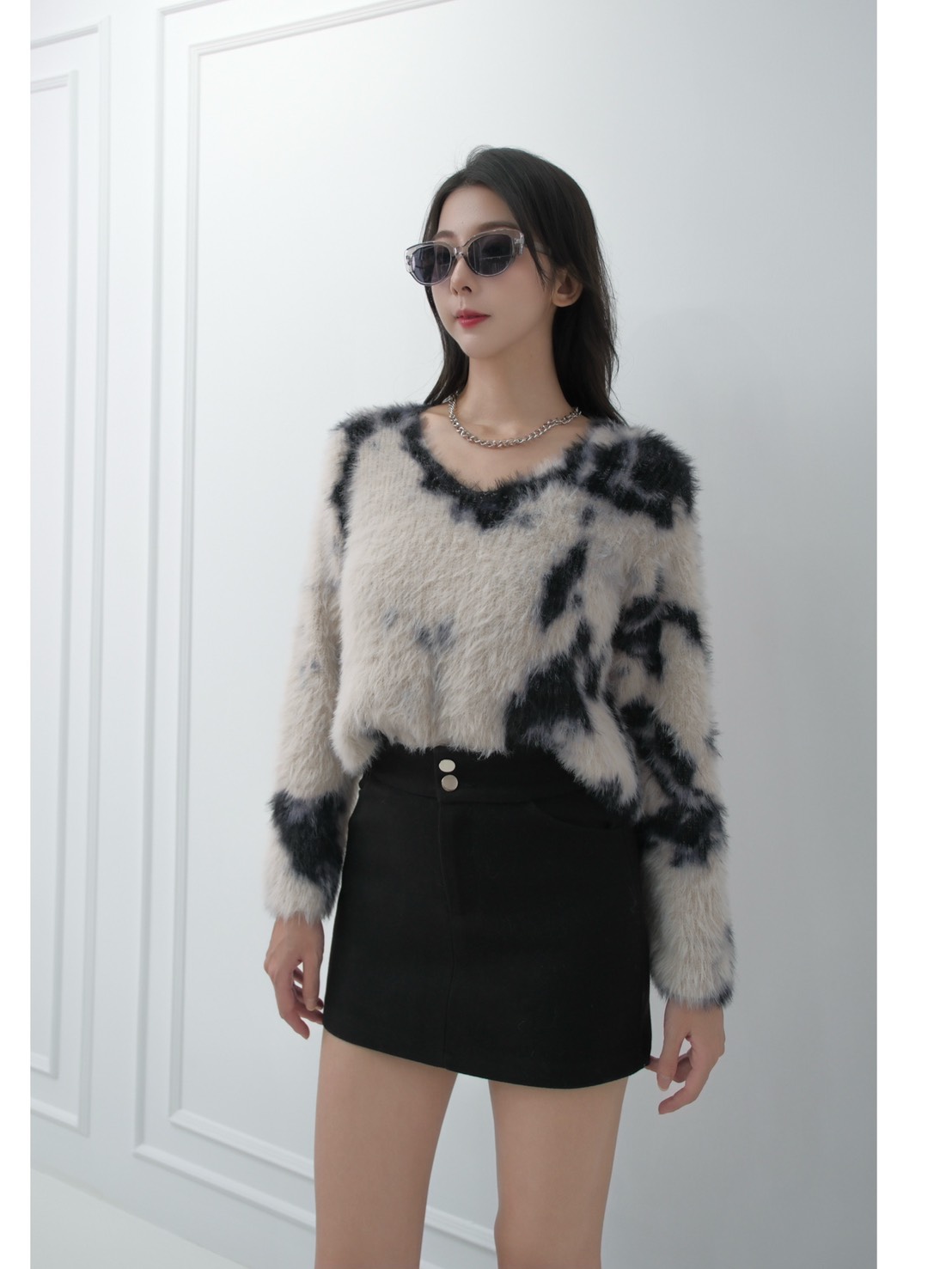 正韓海馬毛水墨紋上衣(3色)