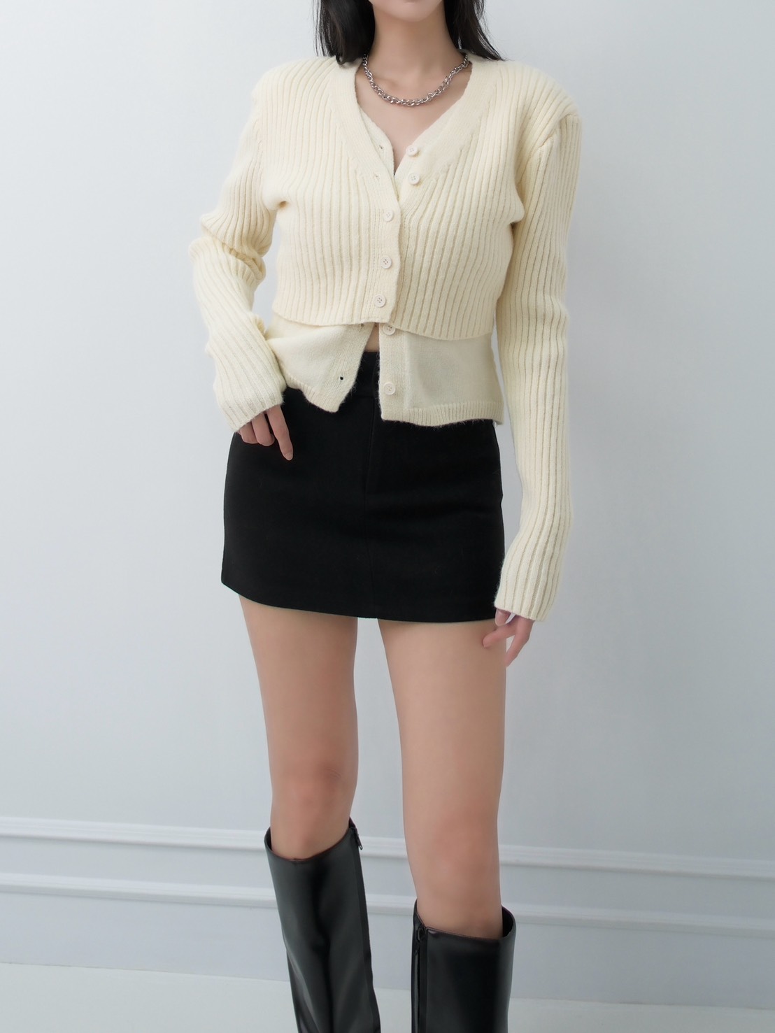 ➤正韓氣質假兩件造型毛衣