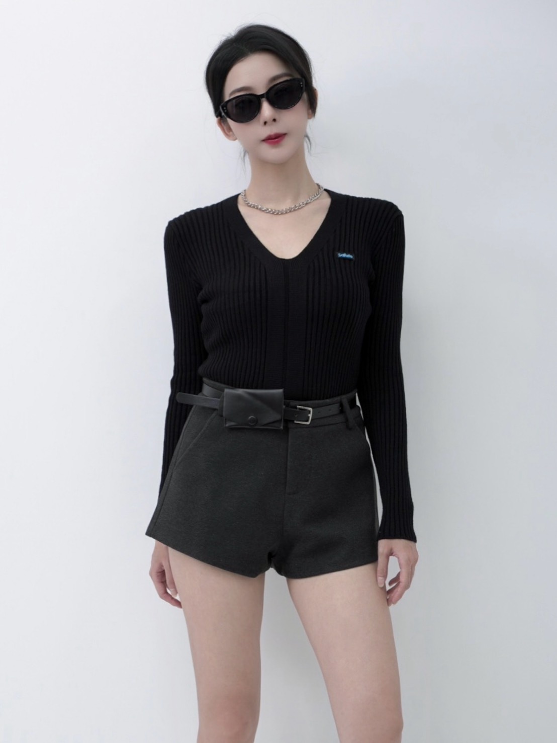 V領小標美式針織衫(3色)