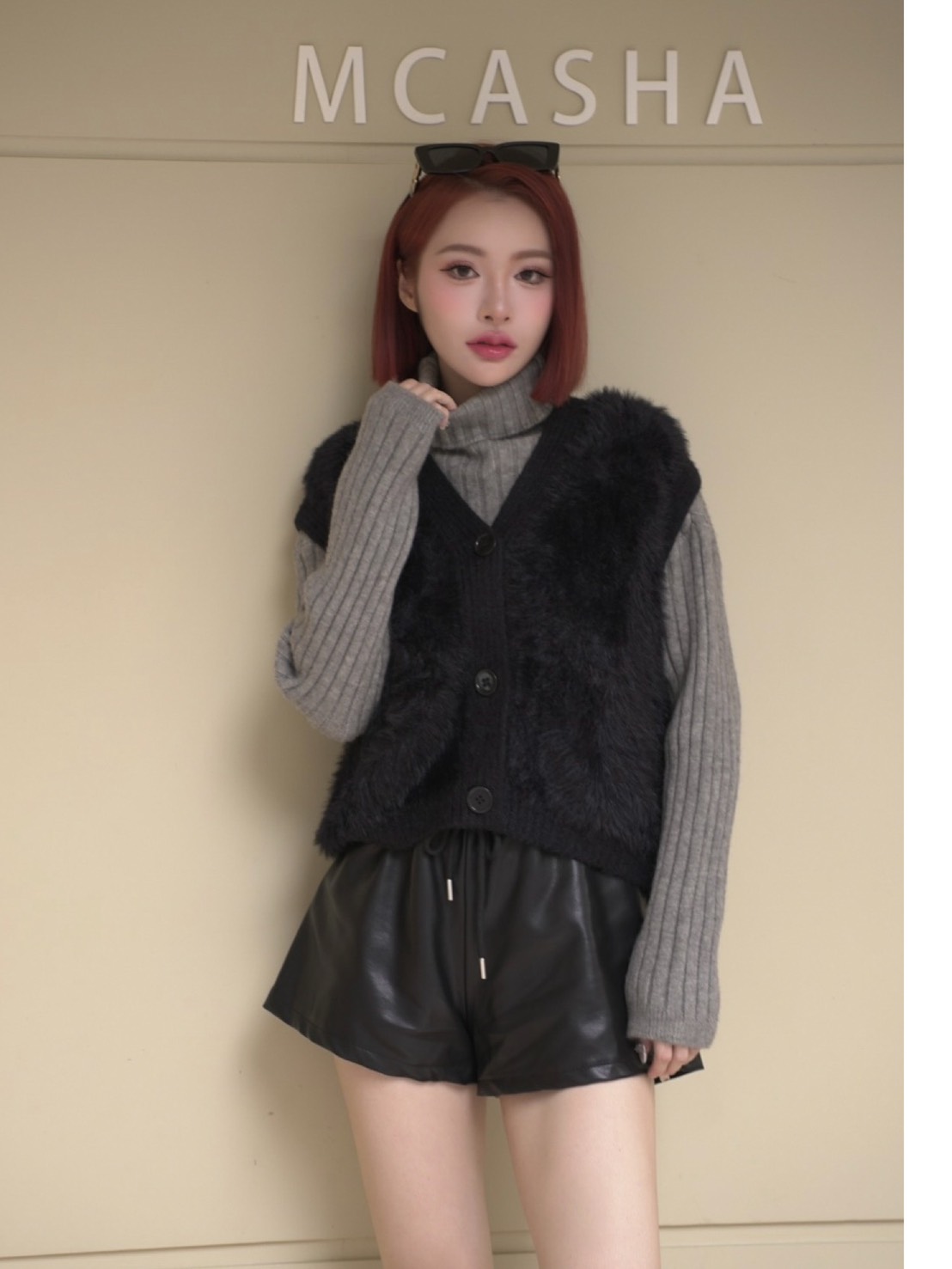 ➤水貂毛排釦時髦好搭配無袖背心(5色)