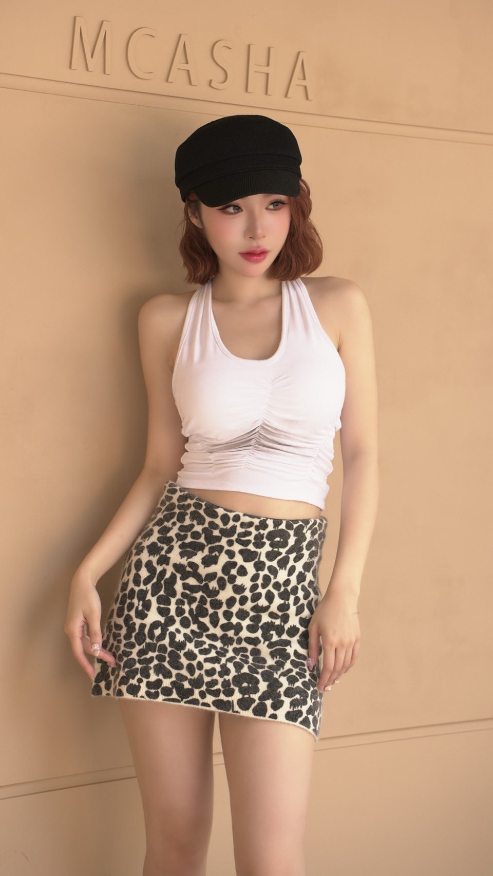 漸層彈立棉胸墊抓皺綁脖背心(3色)