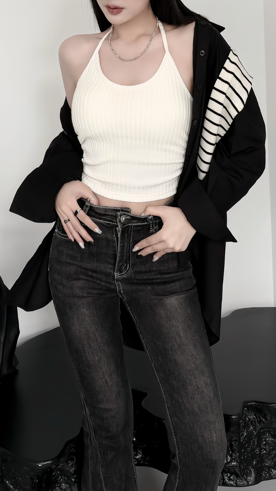 超彈力吊脖胸墊背心 (6色)