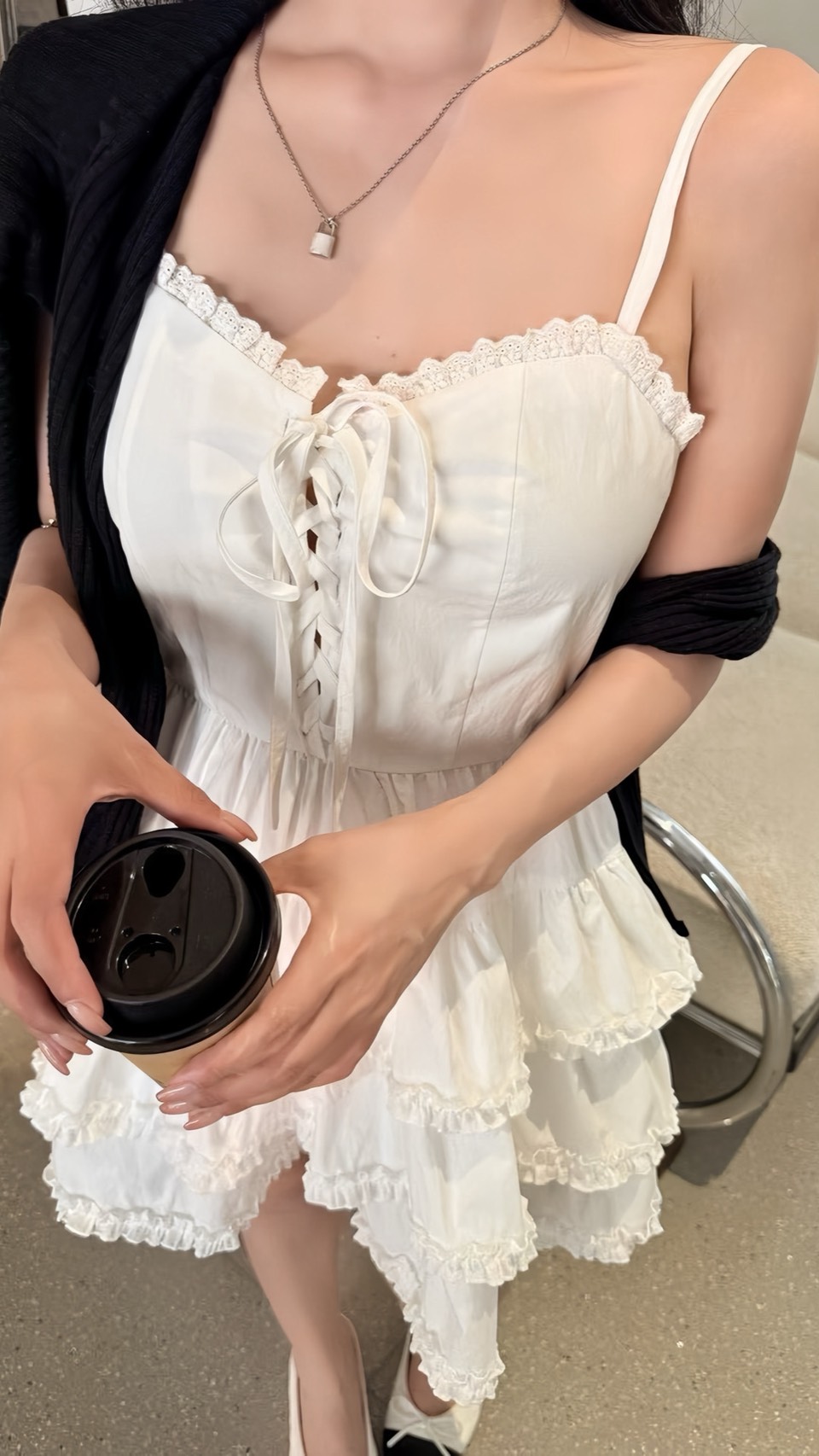 芭蕾風棉麻短洋