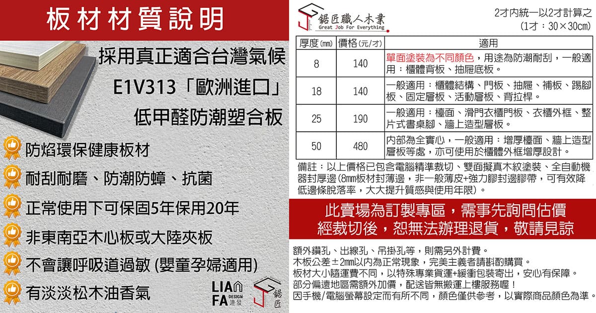 【板材知識家】裝潢入門必讀:E1V313 塑合板全面解析