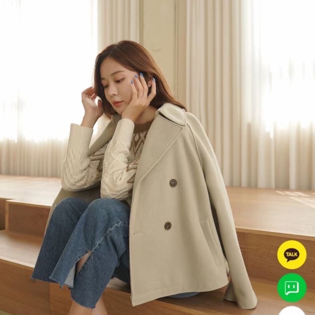 正韓-西裝領毛尼外