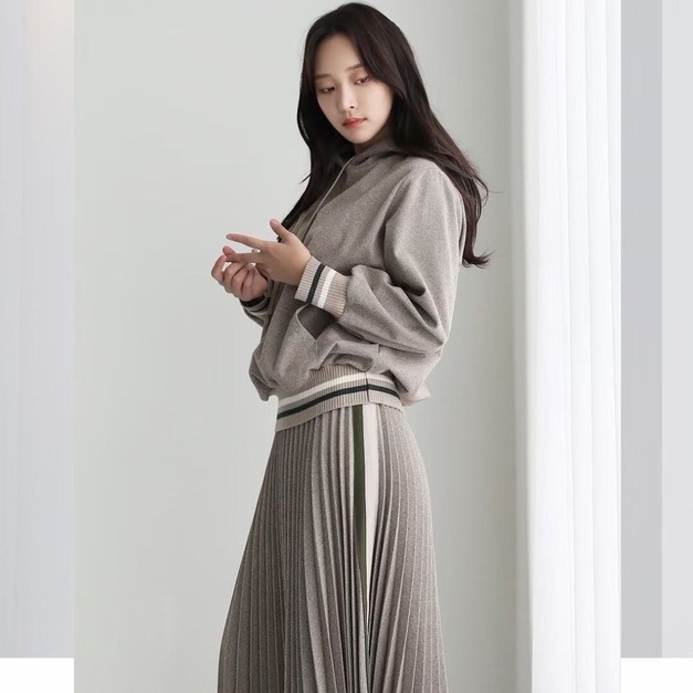 正韓-連帽人字紋衫