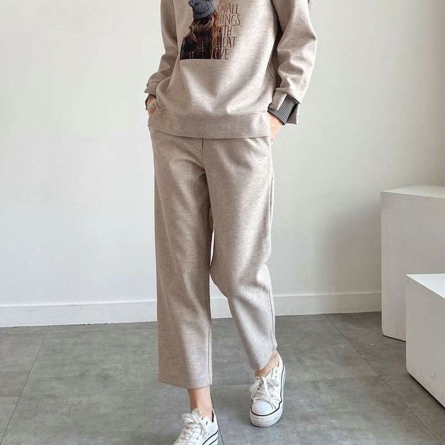 正韓-磅數休閒毛尼褲