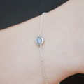 托帕石誕生石純銀手鍊 客製化刻字_7