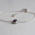 紫水晶誕生石純銀手鍊 客製化刻字_7