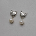 立體貓咪珍珠耳環 925純銀天然淡水珍珠_5