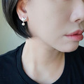 立體貓咪珍珠耳環 925純銀天然淡水珍珠_3