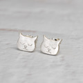 貓臉表情包耳環 睡臉飛機耳貓耳針_7