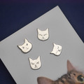 貓臉表情包耳環 不同造型4入一組_6