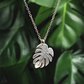 龜背芋項鍊 - 925純銀植物項鍊