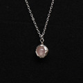 天然粉晶純銀項鍊_1