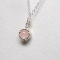 天然粉晶純銀項鍊