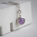薰衣草紫水晶純銀項鍊 2月誕生石項鍊_1