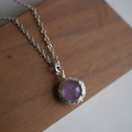 薰衣草紫水晶純銀項鍊 2月誕生石項鍊_4