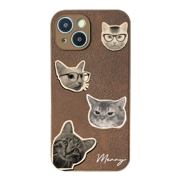 「Moon」月岩紋 - 復古貓拼貼