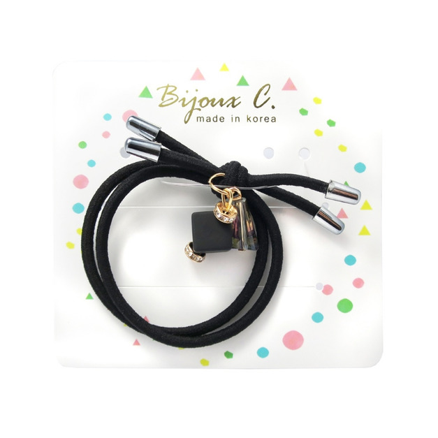 Bijoux C.韓製水晶方形髮圈