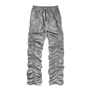 RUCHED LEATHER JEANS