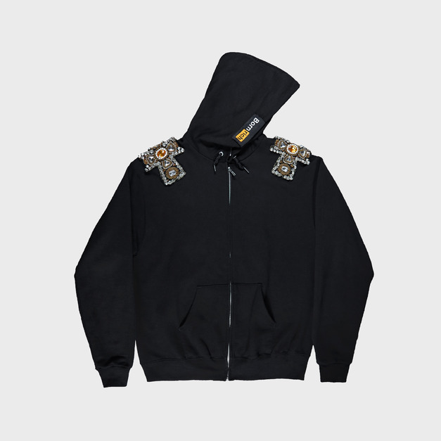 JEWELRY PATCH ZIP HOODIE