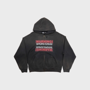 WARNING ZIP-UP HOODIE