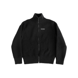 RIBBED ZIP-UP CARDIGAN