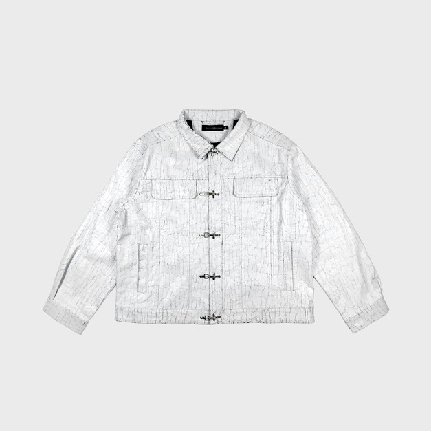 爆裂紋金屬扣外套