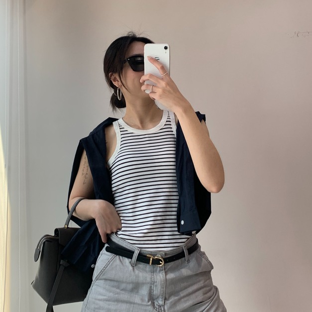 條紋BRATOP背心（含內襯）兩色售 SS03