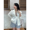 奶油綁帶襯衫 LS13_1