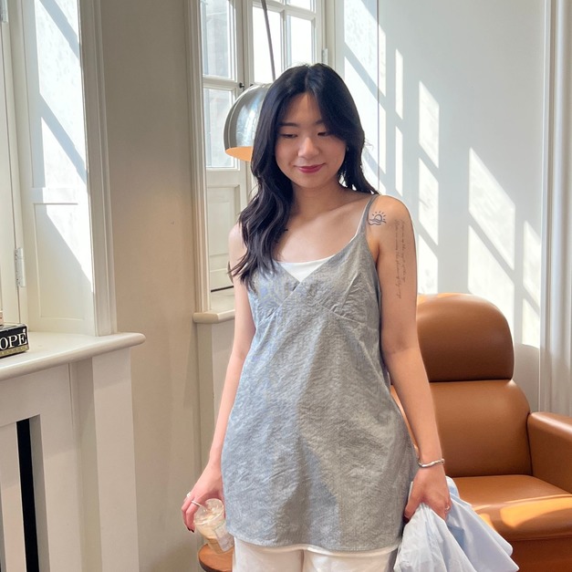 細條紋長版小背心 SS27