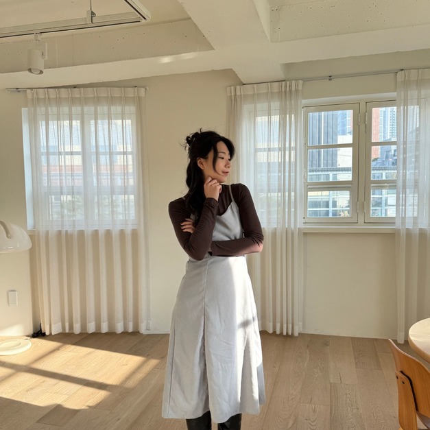 細肩修身長洋裝 DR08