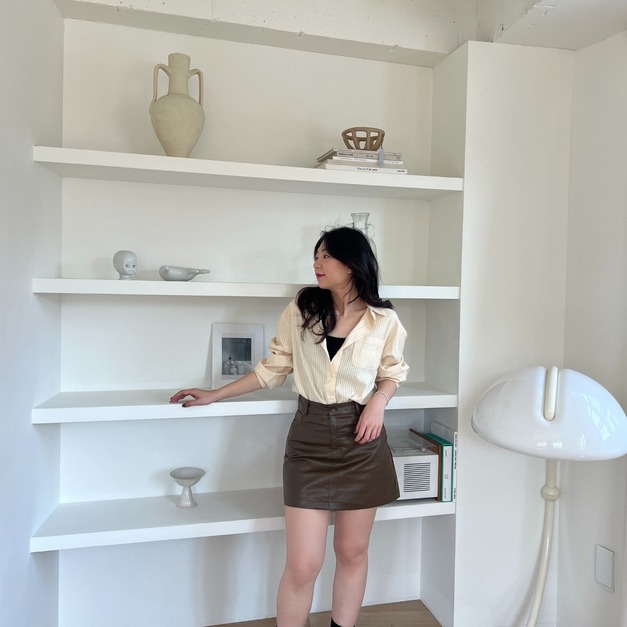 皮質短裙 SK09｜海蒂這次超愛的款式之一🩶