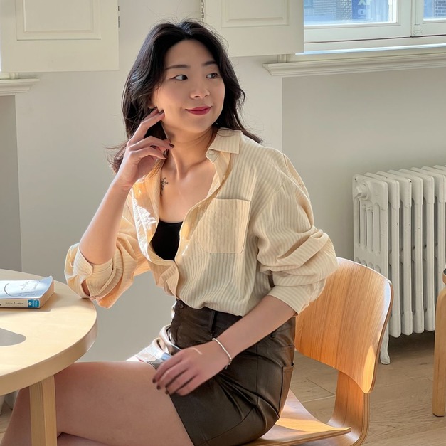 微透膚直條襯衫 LS19