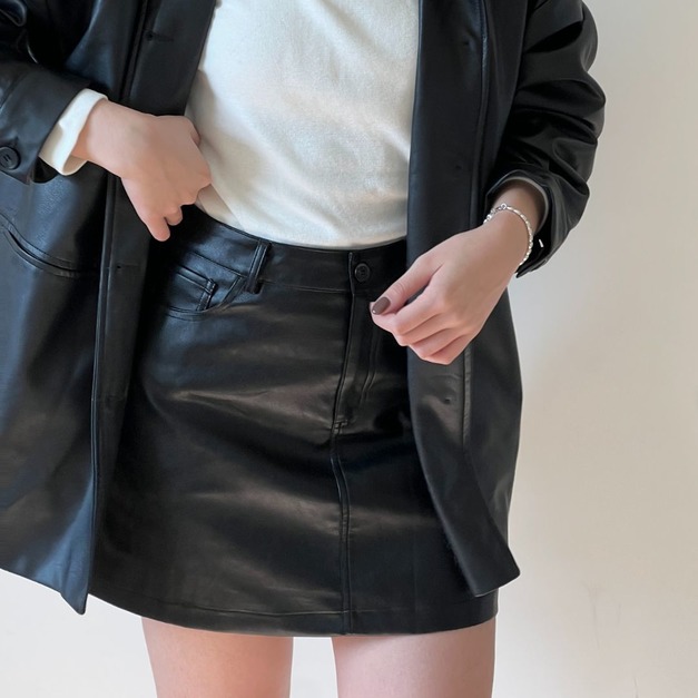 皮質短裙 SK09｜海蒂這次超愛的款式之一🩶