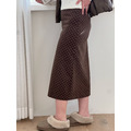 咖啡菱格紋裙 SK10_6