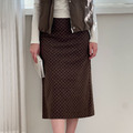 咖啡菱格紋裙 SK10_5