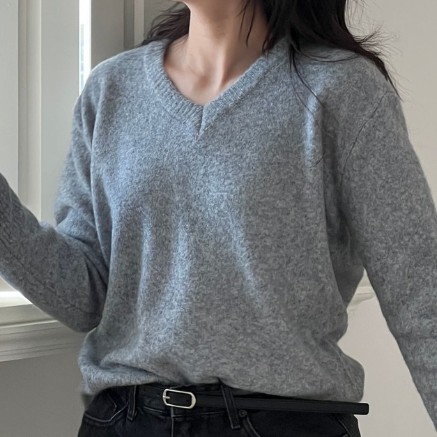 慵懶V領毛衣 LS23