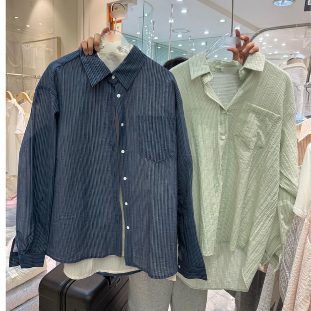 天絲直條襯衫 LS34