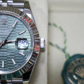 勞力士 DateJust 日誌 41mm 薄荷綠色坑紋 蠔式鋼 126300_4
