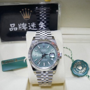 勞力士 DateJust 日誌 41mm 薄荷綠色坑紋 蠔式鋼 126300