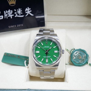 勞力士 OYSTER PERPETUAL OP系列 41mm 綠色 蠔式鋼 124300