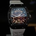 理查德．米勒 陀飛輪限量黑武士 白色矽膠錶帶 RICHARD MILLE RM47_7