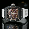 理查德．米勒 陀飛輪限量黑武士 白色矽膠錶帶 RICHARD MILLE RM47_2