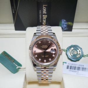 勞力士 DateJust 日誌 永恆玫瑰金棕面 41mm 126331