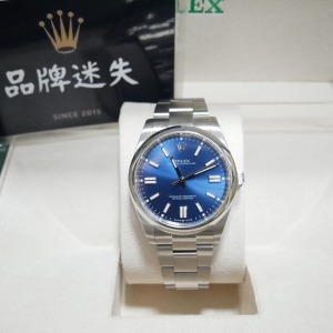 勞力士 OYSTER PERPETUAL OP系列 41mm 深藍 蠔式鋼 124300