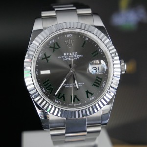 勞力 士 DateJust II 蠔式日誌灰面綠羅馬 41mm 126334