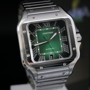 卡地亞 Cartier Santos 山度士 大型綠面精鋼 WSSA0062